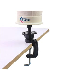 Eerya Eerya Canvas Block Head 22.5 Inch Wig Head Set for Wig Making Display Styling Poly Canvas Block Head with Stand Mannequin Head with Mount Hole Manikin Head Wig Head Stand(22.5 Inch)  - Image 5