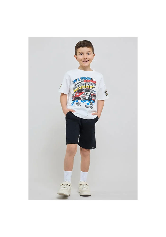 R&b Printed T-Shirt with Crew Neck and Short Sleeves