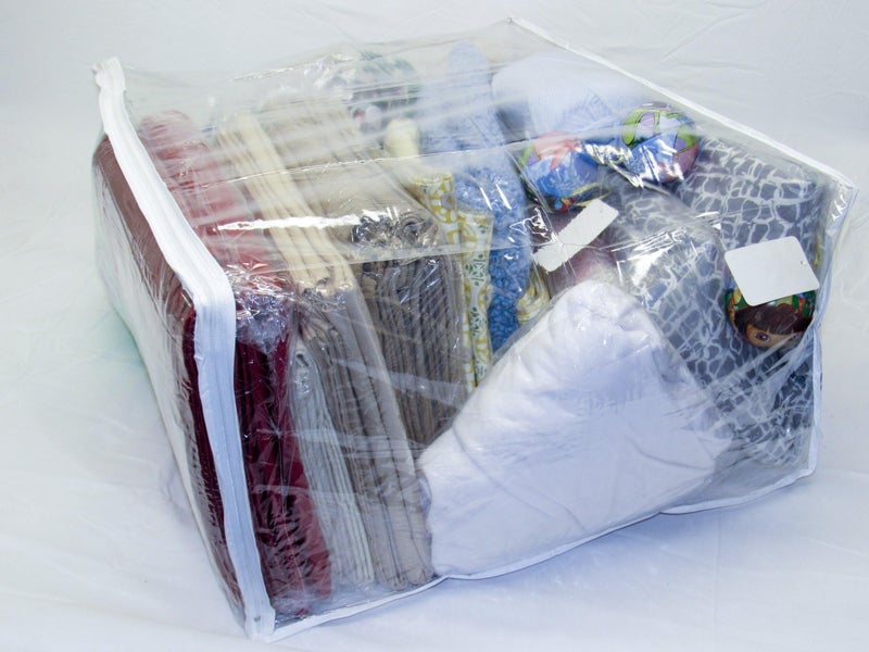 FBA Set of 5 Clear Vinyl Zippered Storage Bags 24x20x11 Inch - Image 3