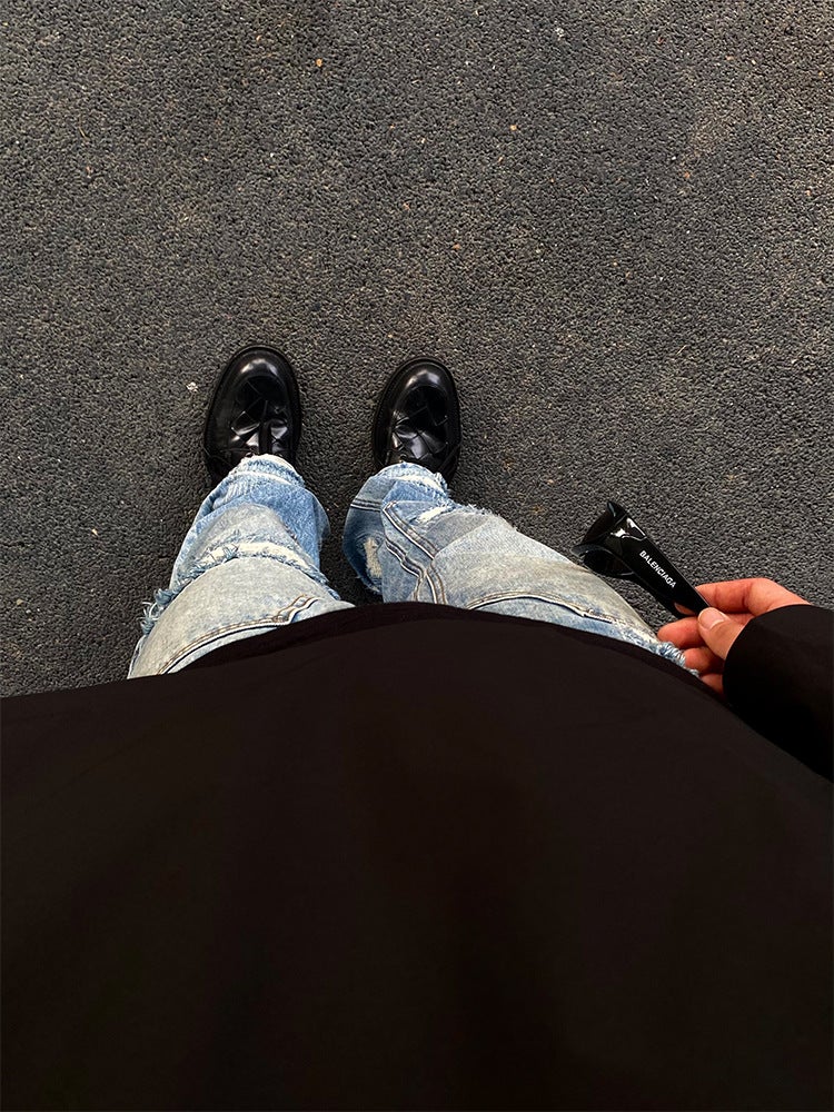 2023 American High Street Retro Japanese Okayama Island High Ounce Washed Destroyed Double Knee Logging Overalls - Image 5
