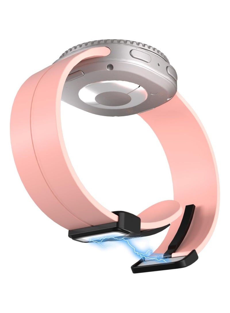 O Ozone Sport Band For Samsung Galaxy Watch 8 40mm/44mm/Classic 46mm , Soft Silicone Strap with Magnetic Buckle for Men Women- Pink Sand - Image 3