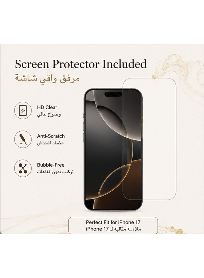 2-in-1 Heavy Duty Protective Phone Case with Horse Pattern for iPhone 17 | 360° Shockproof Protection | Flip Cover | 9H Tempered Glass Screen Protector - Image 3