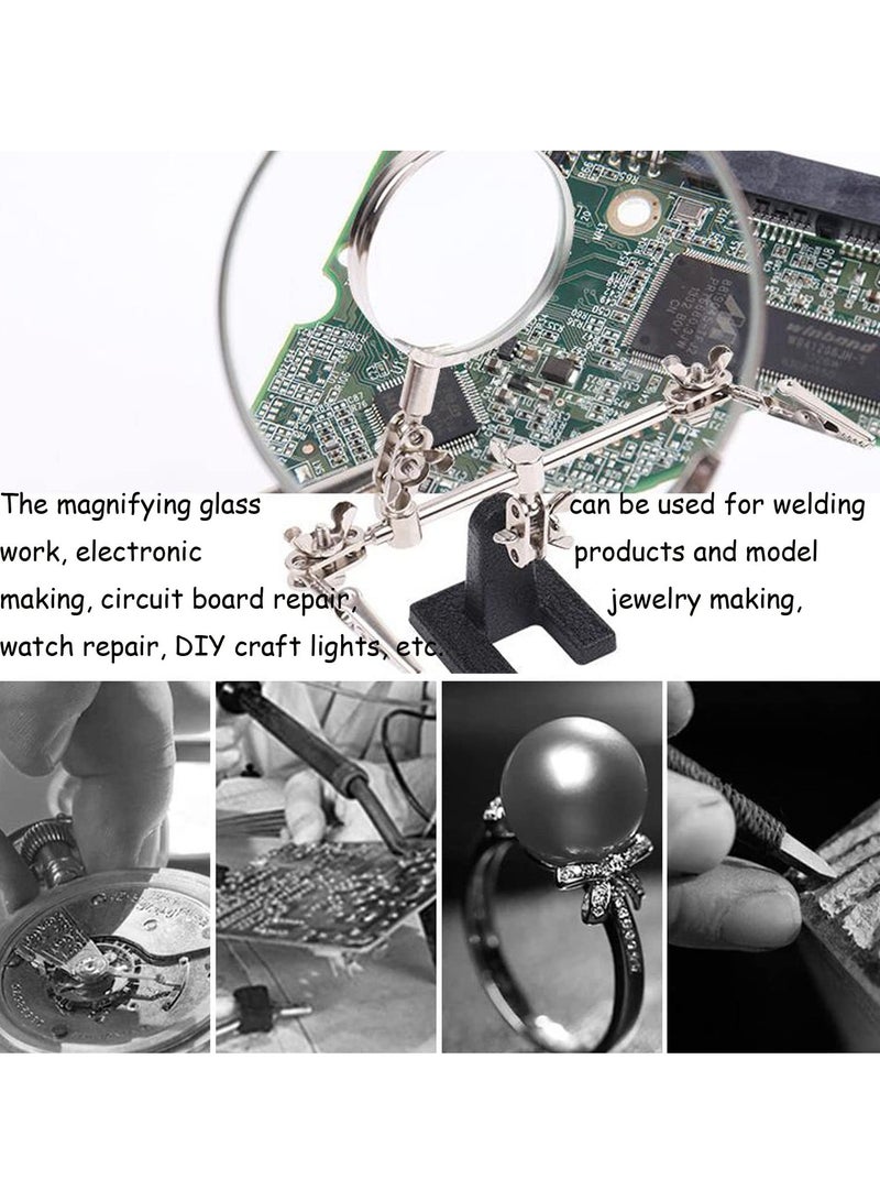 2.5x Magnifier Helping Hands Soldering Station with Adjustable Alligator Clips, Perfect for Crafting, Jewelry Making, and Micro Object Handling - Image 5