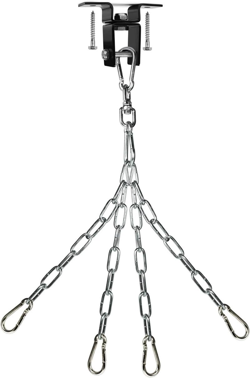 Yes4All حاملات أكياس اللكم من Yes4All - حامل متأرجح لأكياس اللكم - حامل أكياس ثقيلة - سلسلة أكياس لمركز الملاكمة - تعليق داخلي وخارجي - دوران 360 درجة مع 2 براغي وسلسلة أكياس ثقيلة ودوران - Image 1