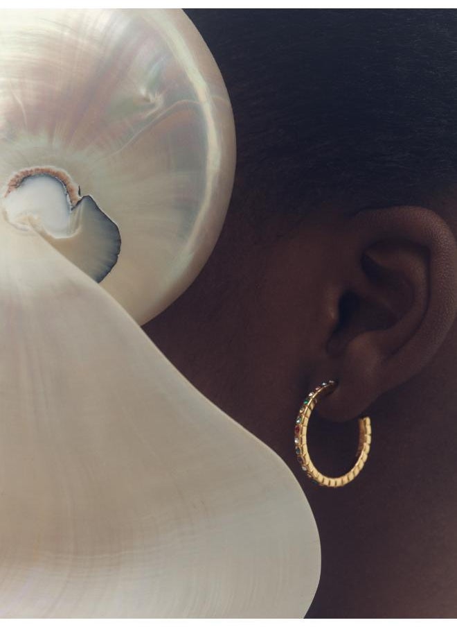 REISS Sade:  Crystal Hoop Earrings  - Image 5