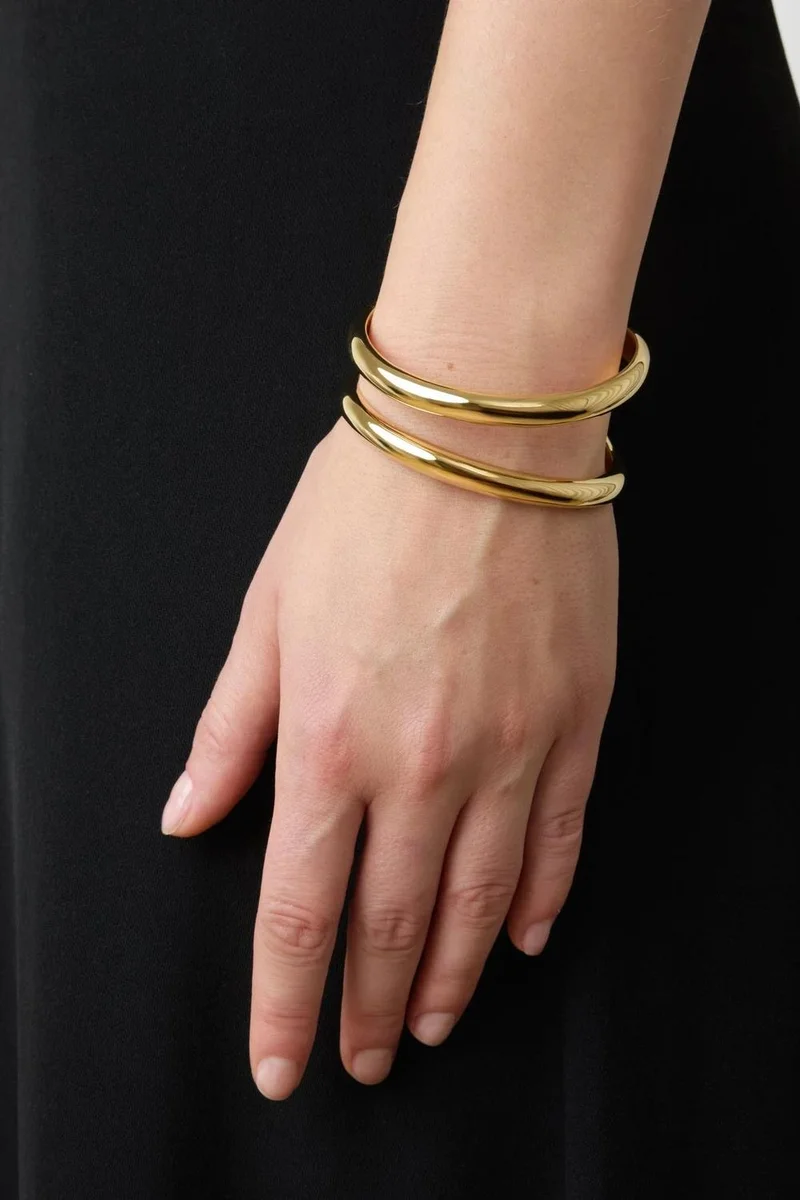 LIE STUDIO Gleaming Pebbled Link Bracelet