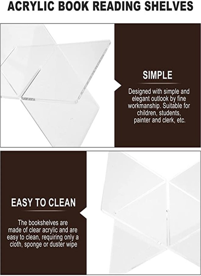 Acrylic Quran Stand Holder, X- shaped Clear Display Easel Mini Clear Acrylic Book Stand for Open and Closed Books (7. 5 x 4. 3 Inch)