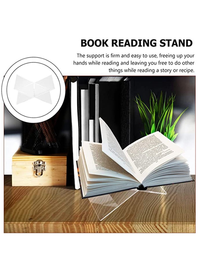 Acrylic Quran Stand Holder, X- shaped Clear Display Easel Mini Clear Acrylic Book Stand for Open and Closed Books (7. 5 x 4. 3 Inch)