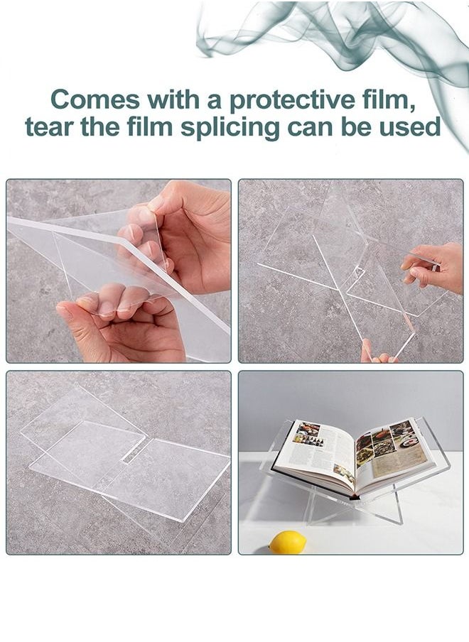 Acrylic Quran Stand Holder, X- shaped Clear Display Easel Mini Clear Acrylic Book Stand for Open and Closed Books (7. 5 x 4. 3 Inch)