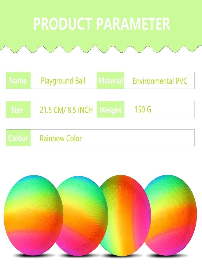 YNHFIFI Playground Ball, 8.5 Inch Rainbow Kickball for Kids Adults Indoor & Outdoor Dodgeball Handball Four Square Ball Schoolyard Game - Image 3