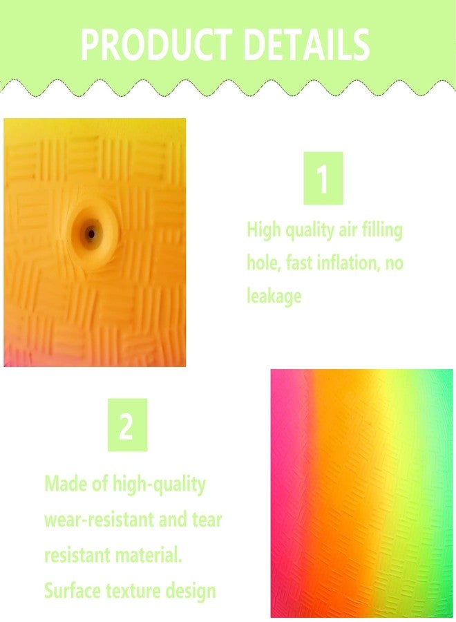 YNHFIFI Playground Ball, 8.5 Inch Rainbow Kickball for Kids Adults Indoor & Outdoor Dodgeball Handball Four Square Ball Schoolyard Game - Image 4