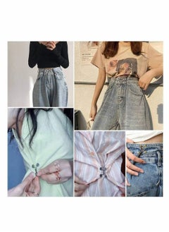 Excefore Adjustable Nail-Free Waist Buckle, Waist Buckle Extender Set Jeans Extender Waist Extender Button for Pants Jeans, The Best Tool to Tighten Pants and Skirts 3 Set  - Image 3
