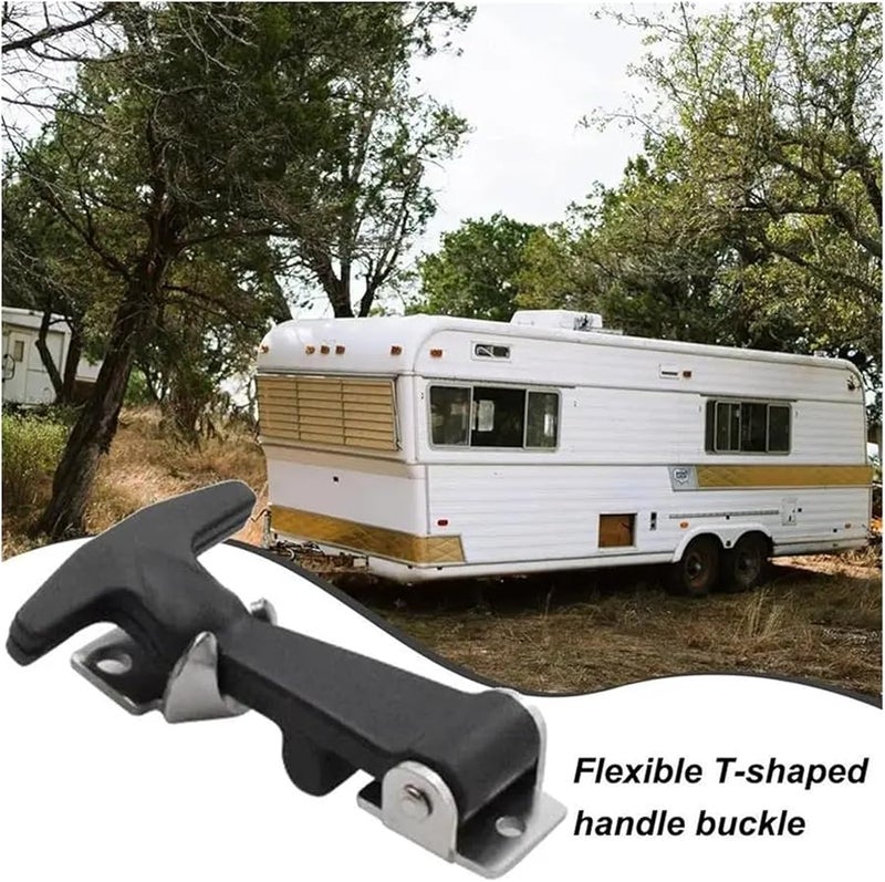 4 قطع من قابض درج هود على شكل حرف T مرن من الفولاذ المقاوم للصدأ مع قوس - Image 4