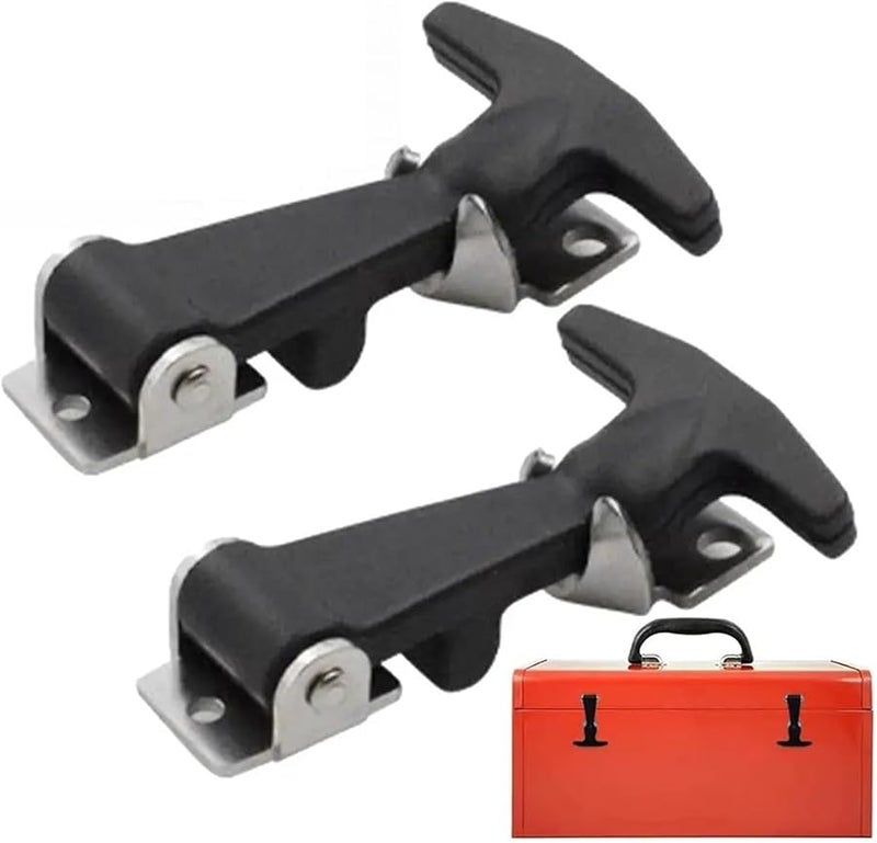 4 قطع من قابض درج هود على شكل حرف T مرن من الفولاذ المقاوم للصدأ مع قوس - Image 2