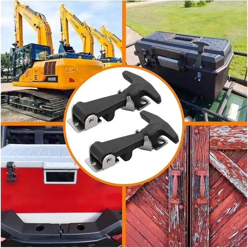 4 قطع من قابض درج هود على شكل حرف T مرن من الفولاذ المقاوم للصدأ مع قوس - Image 3