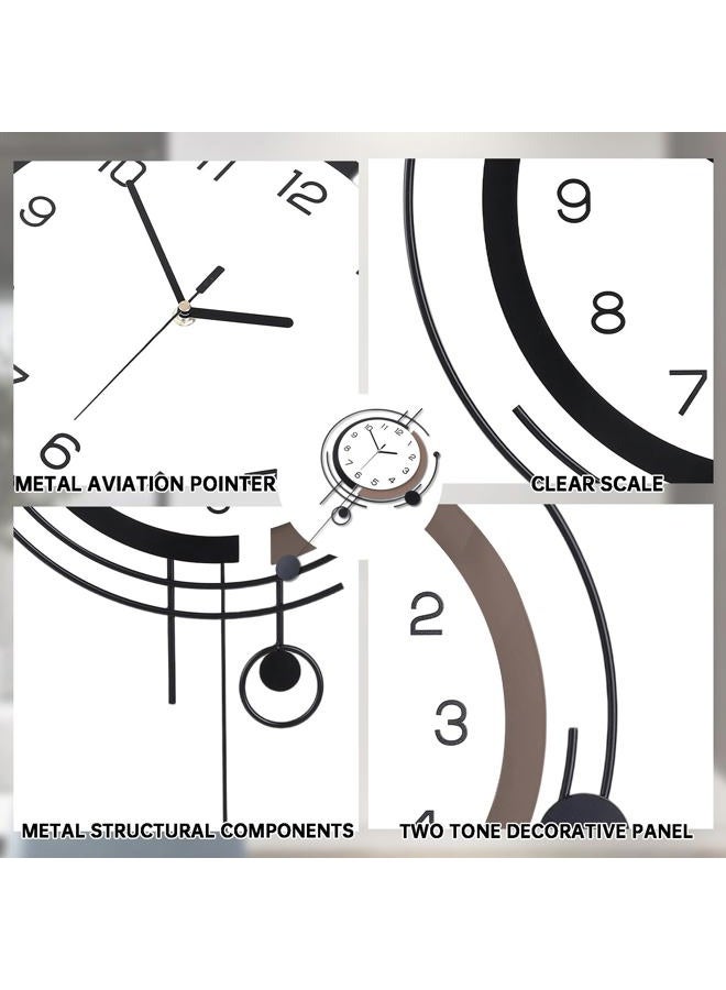 Dankeit Wall Clock with Pendulum,Silent Quality Quartz Battery Operated,Large Wall Clocks for Living Room Kitchen Home Bathroom Bedroom Wall Decor,16x30.5inch(Black) - Image 2