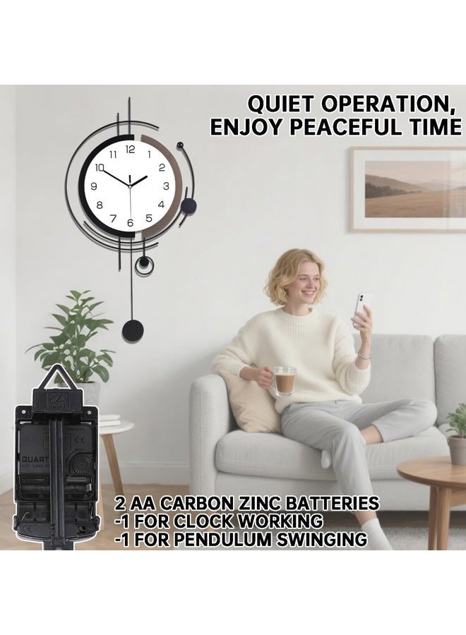 Dankeit Wall Clock with Pendulum,Silent Quality Quartz Battery Operated,Large Wall Clocks for Living Room Kitchen Home Bathroom Bedroom Wall Decor,16x30.5inch(Black) - Image 4