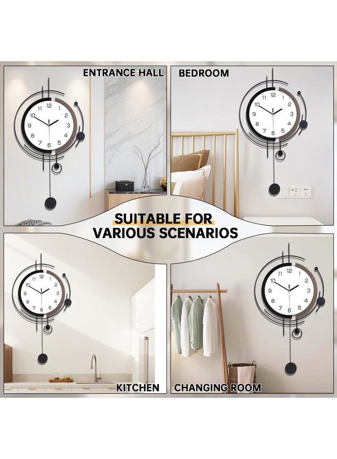 Dankeit Wall Clock with Pendulum,Silent Quality Quartz Battery Operated,Large Wall Clocks for Living Room Kitchen Home Bathroom Bedroom Wall Decor,16x30.5inch(Black) - Image 5