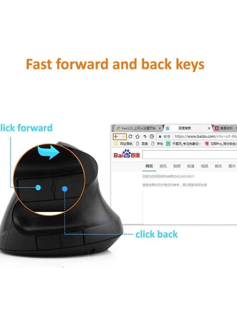 ماوس ألعاب عمودي مريح بمنفذ USB بسلك لليد اليمنى بطول خط 1.5 متر [1 قطعة ] ماوس العاب محرك أقراص ضوئي للاب توب والكمبيوتر
