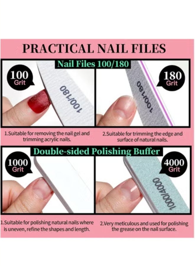 general Nail Care Sets, Nail File 100/180, Women's Nail Sets, Nail Buffer Blocks, Cuticle Clippers, Cuticle Trimmer, Cuticle Pusher, Manicure Tools, Manicure Sets, Pedicure and Nail Tools (12PCS) - Image 3