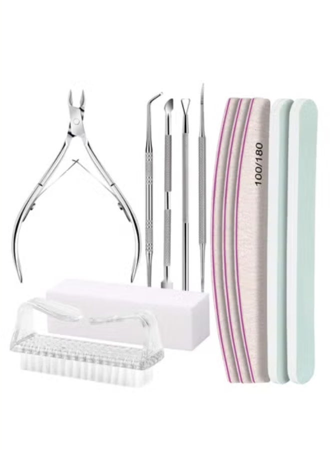 general Nail Care Sets, Nail File 100/180, Women's Nail Sets, Nail Buffer Blocks, Cuticle Clippers, Cuticle Trimmer, Cuticle Pusher, Manicure Tools, Manicure Sets, Pedicure and Nail Tools (12PCS) - Image 1