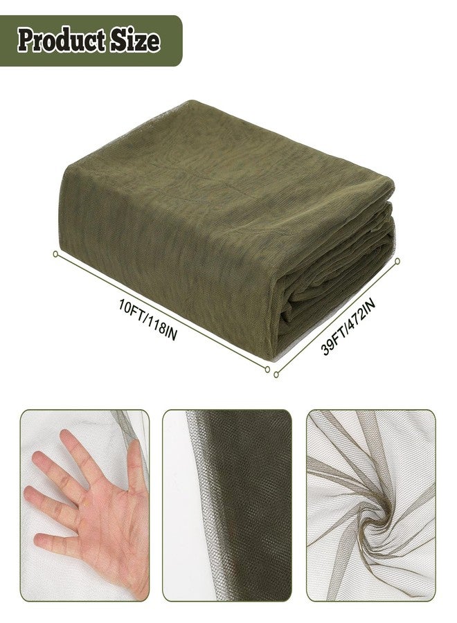 RGQSUN Mosquito Netting 39x10Ft Garden Mesh Netting, Fly Bird Net Barrier Hunting Blind Plant Protecting Net, 3x12m Green - Image 2