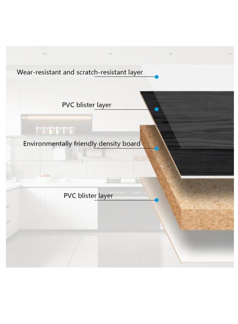 Golden Portable Folding Table Kitchen Dining Table Camping Table Wooden Square Black Dining Table 80*80cm - Image 4