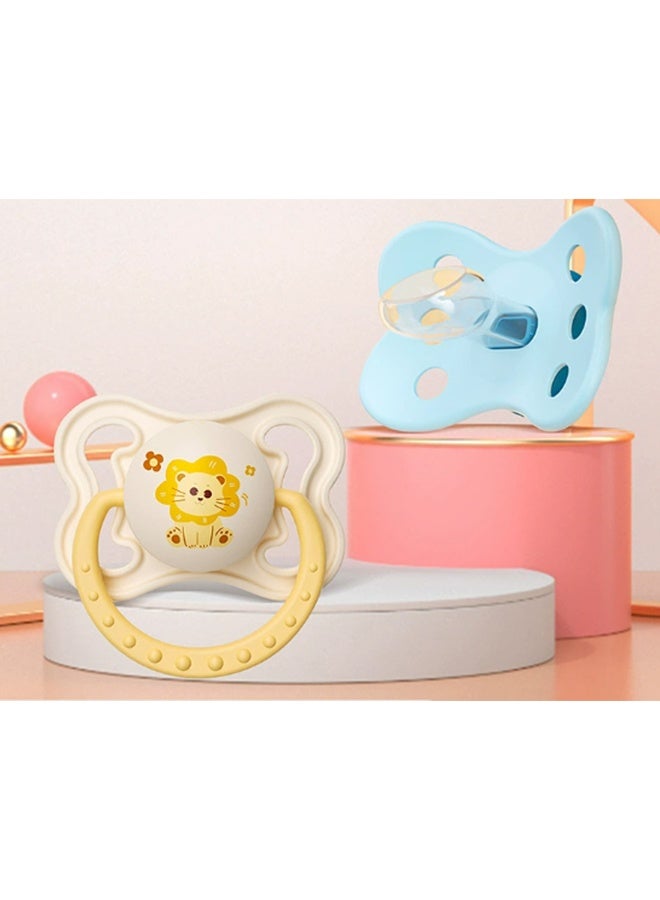 2 Ultra-soft Dummies, BPA-free Pacifiers for Babies from 6 to 18 Months, Bears, Lions, Pacifier Shapes Help Promote Healthy Oral Development - Image 4