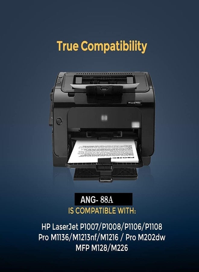 إيه إن جي خرطوشة حبر ANG 88A CC388A متوافقة مع طابعات الليزر P1007، P1106، P1108، P1008، M1213nf MFP، M1136 MFP، M126nw MFP، M1216، M1218nfs، M128fw MFP، M128fn MFP، M226DW، M202DW - 3 قطع - Image 2