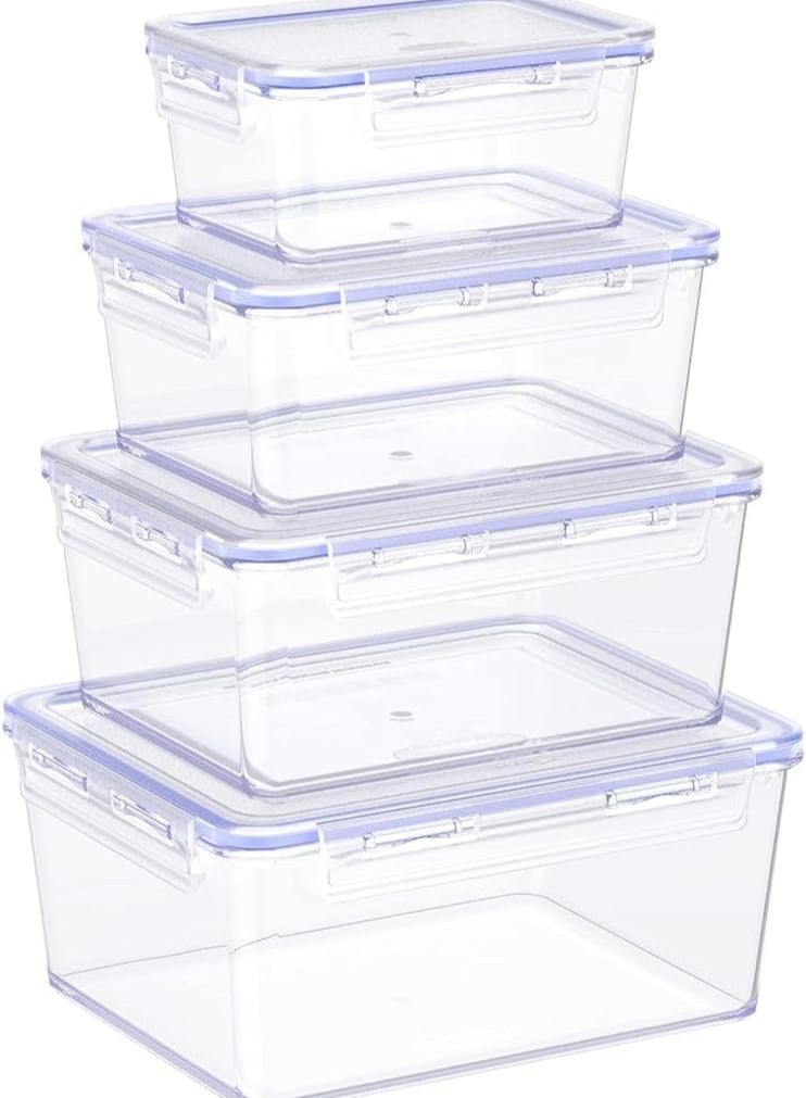 راكسوم مجموعة لوك تو جو (٤ قطع) من حاويات تخزين الطعام بأغطية، سعة ٣٠٠، ٦٠٠، ٩٠٠، ١٢٠٠ مل - Image 1