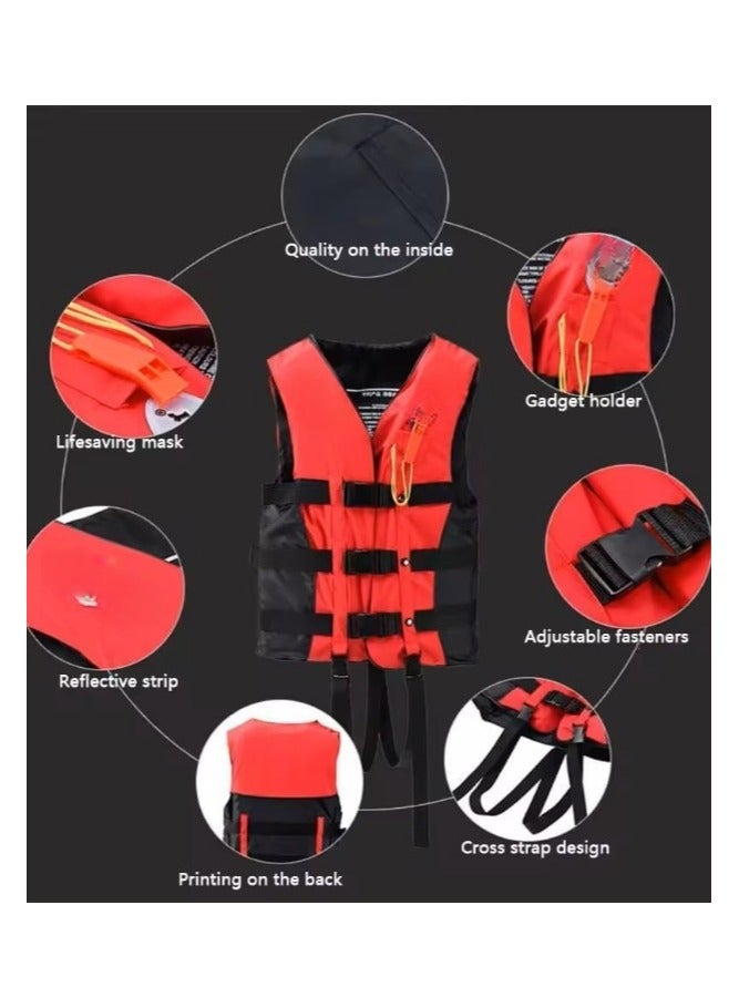 TA SPORT Swimming vest for Kids with Leg Straps for Water Sports Swimming Jet Ski Yacht Size XX-Large 90 to 120 Kg - Red - Image 3