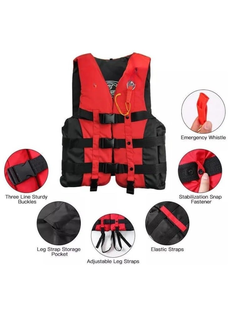 TA SPORT Swimming vest for Kids with Leg Straps for Water Sports Swimming Jet Ski Yacht Size XX-Large 90 to 120 Kg - Red - Image 2