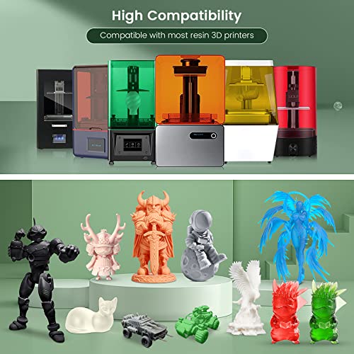SUNLU 3D Printer Resin 1kg, Fast Curing Standard 3D Resin for LCD DLP SLA 3D Printers, 395 to 405nm UV Curing 3D Printing Liquid Photopolymer Resin, Low Shrinkage, High Precision, 1000g, Dark Grey - Image 3