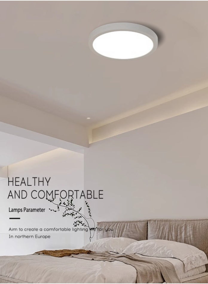 مودي لوحة سقف LED دائرية فائقة السطوع بقوة ٣٠ واط | ٣١٠٠ لومن | ٢٨٣٥ SMD | إضاءة بيضاء ٦٥٠٠ كلفن | تركيب سطحي رفيع للاستخدام الداخلي | مادة البولي كربونات | ٢٨.٨ سم - Image 5