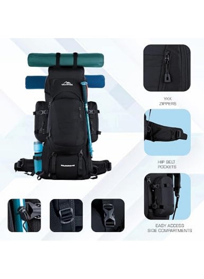 TRAWOC WILDWING 95L Internal Frame Travel Backpack with Detachable Daypack (80+15) / Camping Hiking Trekking Bag Large Rucksack for Men & Women BHK007 - Image 2