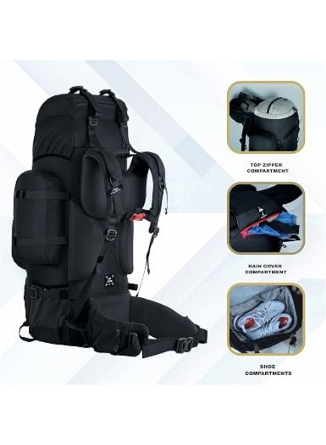 TRAWOC WILDWING 95L Internal Frame Travel Backpack with Detachable Daypack (80+15) / Camping Hiking Trekking Bag Large Rucksack for Men & Women BHK007 - Image 3