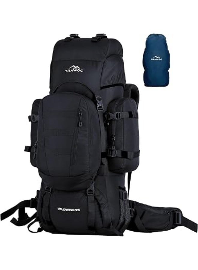 TRAWOC WILDWING 95L Internal Frame Travel Backpack with Detachable Daypack (80+15) / Camping Hiking Trekking Bag Large Rucksack for Men & Women BHK007 - Image 1