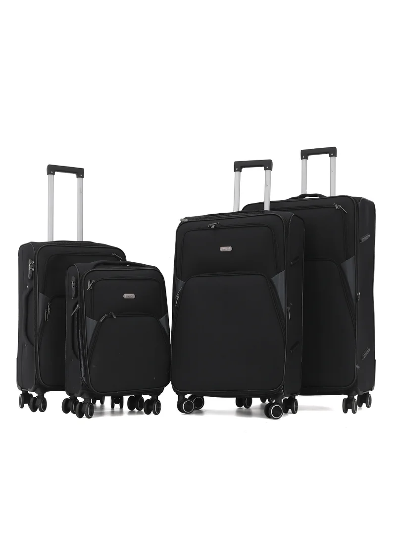 Melife me life 4-Piece Softside Luggage Set, Black