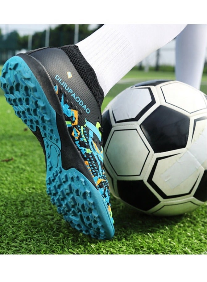SKT Shiketro High-Top Seamless Flying Woven Shoes, Professional Grass Training Shoes, Lingdong Shock-Absorbing Breathable Shoes, Long-Spike And Broken-Spike Breathable And Non-Slip Outdoor Shoes For Men And Women, - Image 3