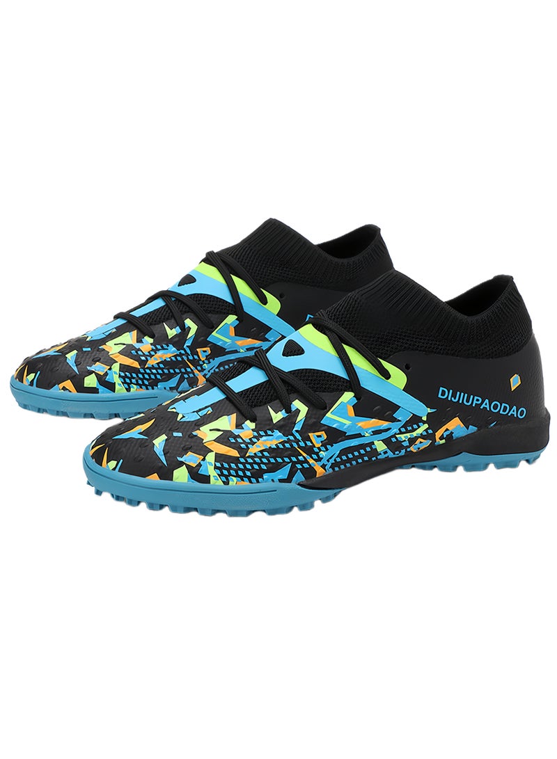 SKT Shiketro High-Top Seamless Flying Woven Shoes, Professional Grass Training Shoes, Lingdong Shock-Absorbing Breathable Shoes, Long-Spike And Broken-Spike Breathable And Non-Slip Outdoor Shoes For Men And Women, - Image 1
