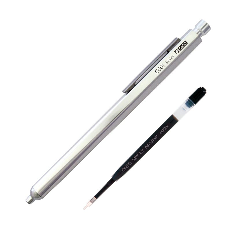 OHTO GS01 Silver Needle Point Ballpoint Pen [Without Box] – Sleek Aluminum Design, 0.7mm Black Ink, Smooth Ink Flow, and Refillable Ink for Smudge-Free Writing, Perfect for Office, Journaling, Gifts. - Image 3