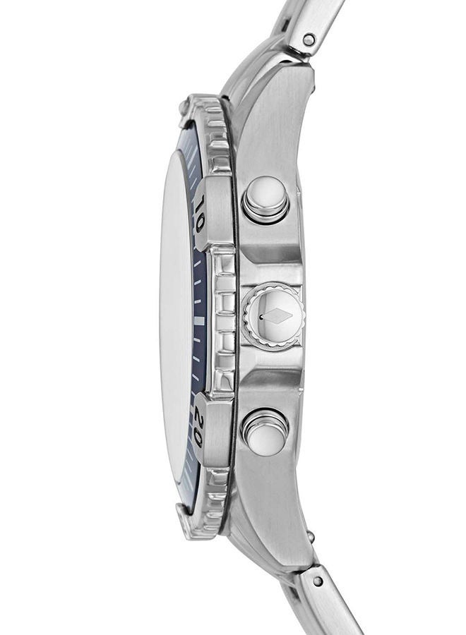 فوسيل ساعة يد بعقارب وسوار من الإستانلس ستيل طراز FS5623 - قياس 44 مم - لون فضي رجال - Image 3