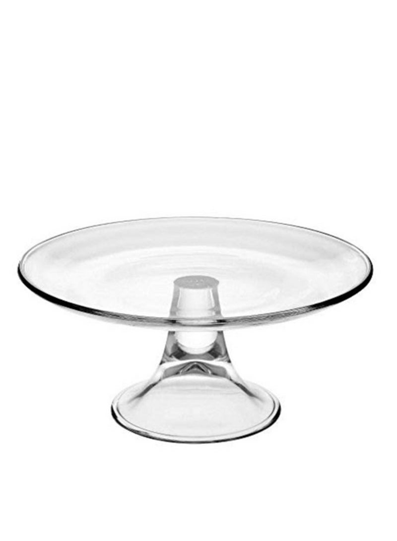فيديفي طبق كيك بقاعدة زجاجية عالية الوضوح من مورانو شفاف 32 سم