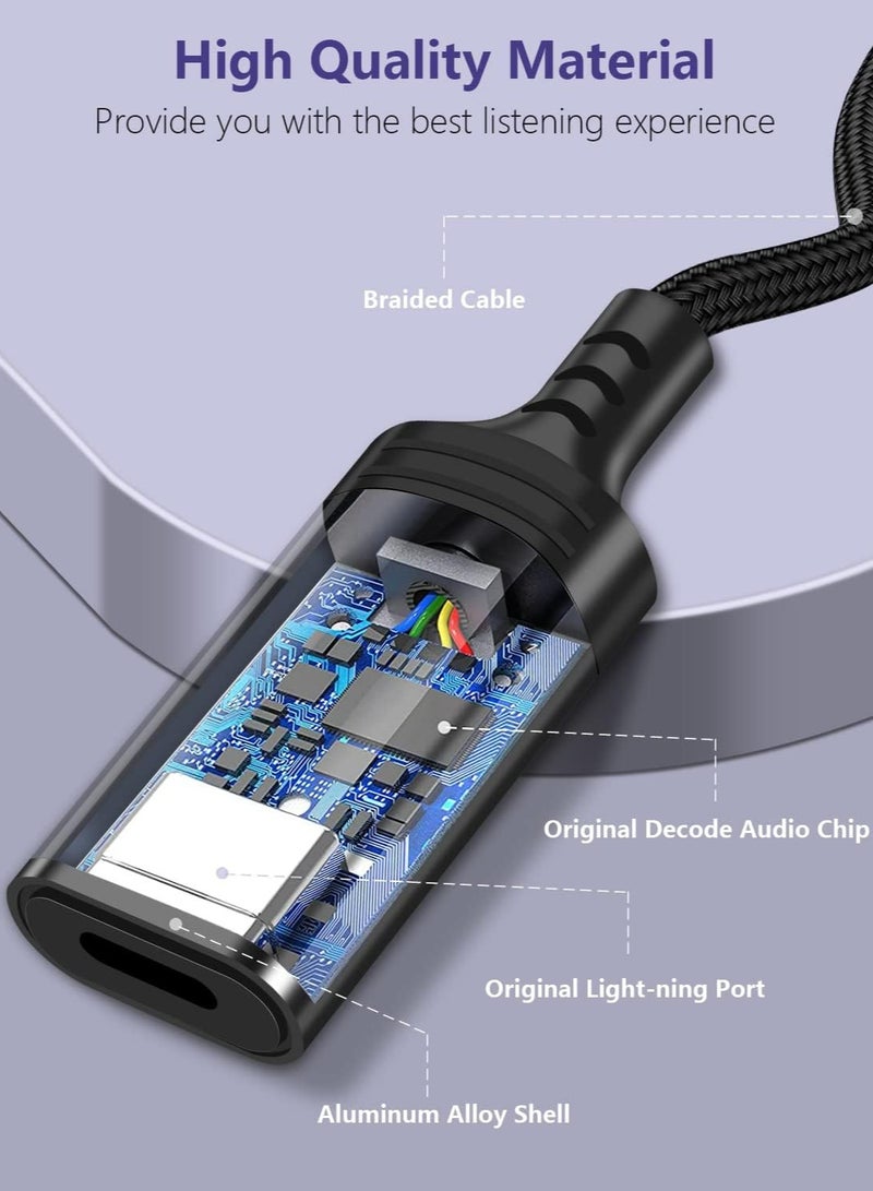 USB C to Lightning Audio Adapter USB Type C Male to Lightning Female Headphones Converter Compatible with iPhone 15/15Pro, iPad Pro, Galaxy S23/S22, MacBook USB C Laptop(Audio Only, Not for Charging)  - Image 5