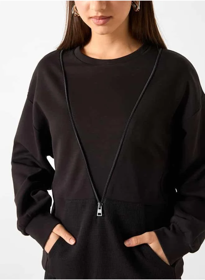 2Xtremz 2Xtremz Zip Detail Sweatshirt with Long Sleeves