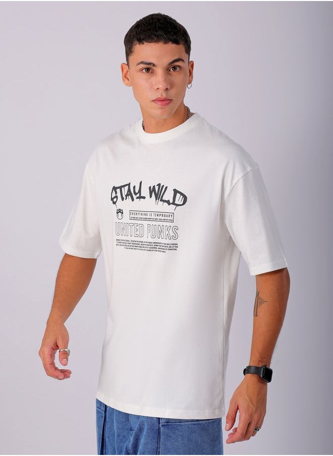 The Indian Garage Co Men Boxy Oversized Graphic Back Printed Round Neck Tshirt  - Image 2