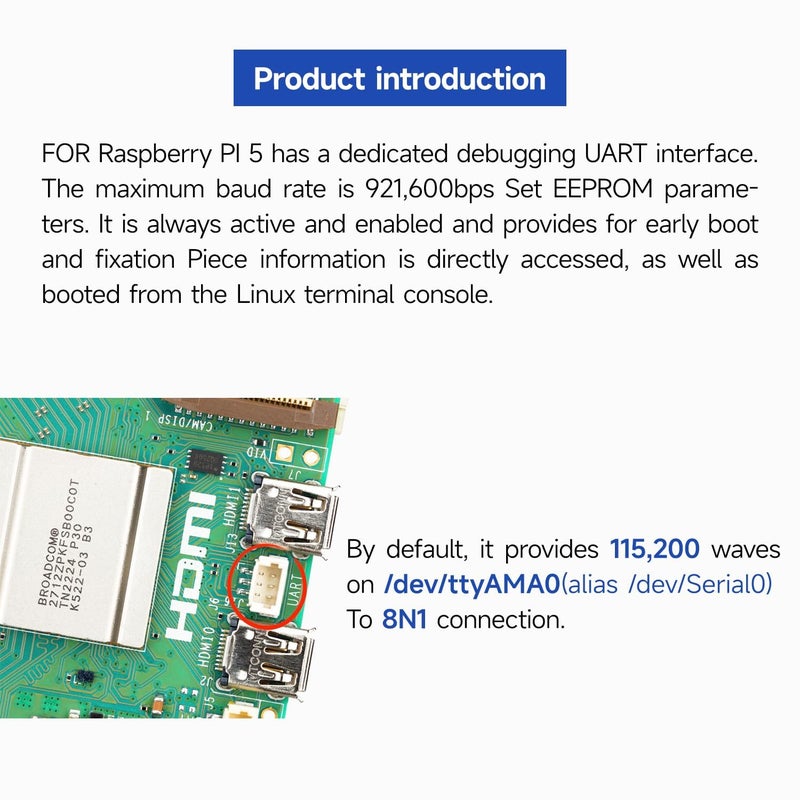 REES52 Raspberry Pi 5 USB to TTL Serial Cable Debugging UART Interface Terminal Cable Adapter Cable - Image 5