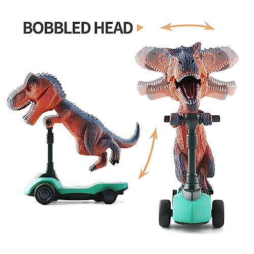 DINOBROS Dinosaur Scooter Toys Pull Back Cars Mini Finger Kick Scooters Boy Toy Age 3 4 5 6, Dino Gift Sets for Kids 4-Pack - Image 4