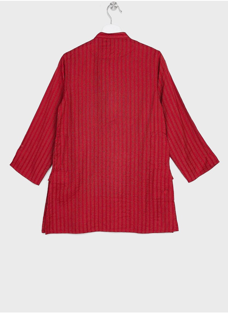 Fabindia - Kids Printed Long Kurta - Image 1