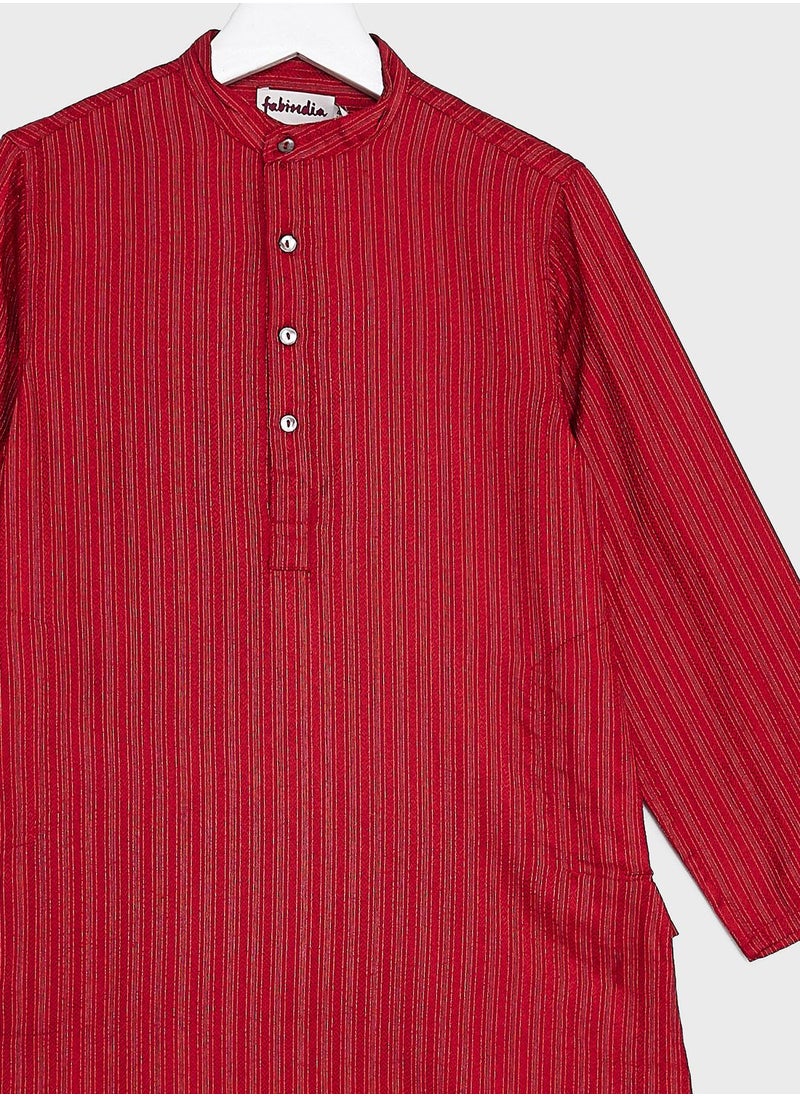 Fabindia - Kids Printed Long Kurta - Image 1